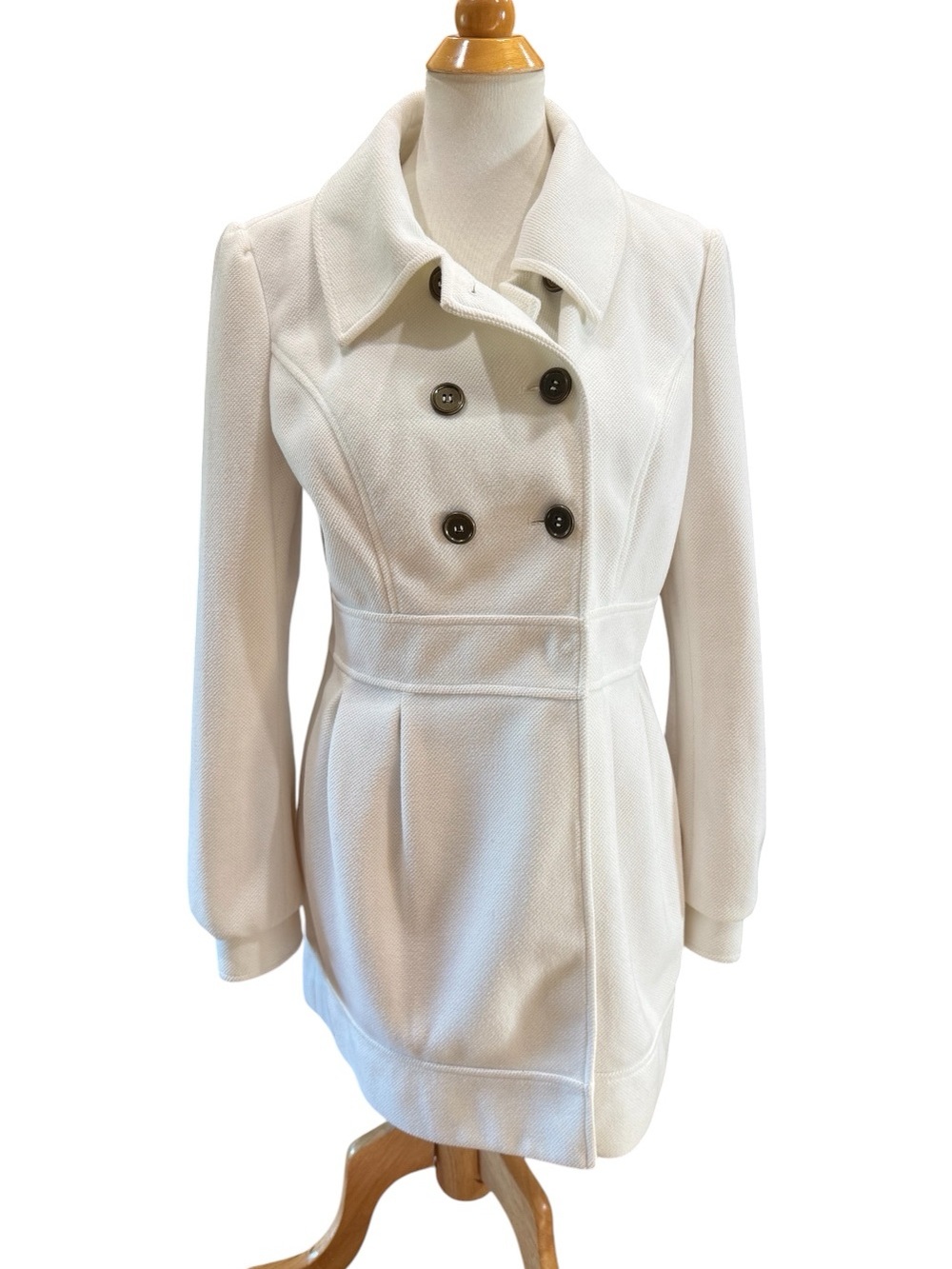 Tulle Anthropologie Cream Classic Double-Breasted Women's Pea Coat NWT XL